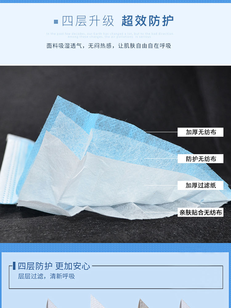 口罩一次性医用口罩加厚防尘抗病菌秋冬季男女防风寒防花粉防雾霾